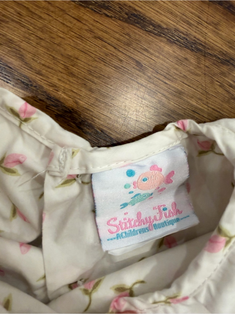 Girls Cream Floral Matching Set with Peter Pan Collar - Picture 3 of 6